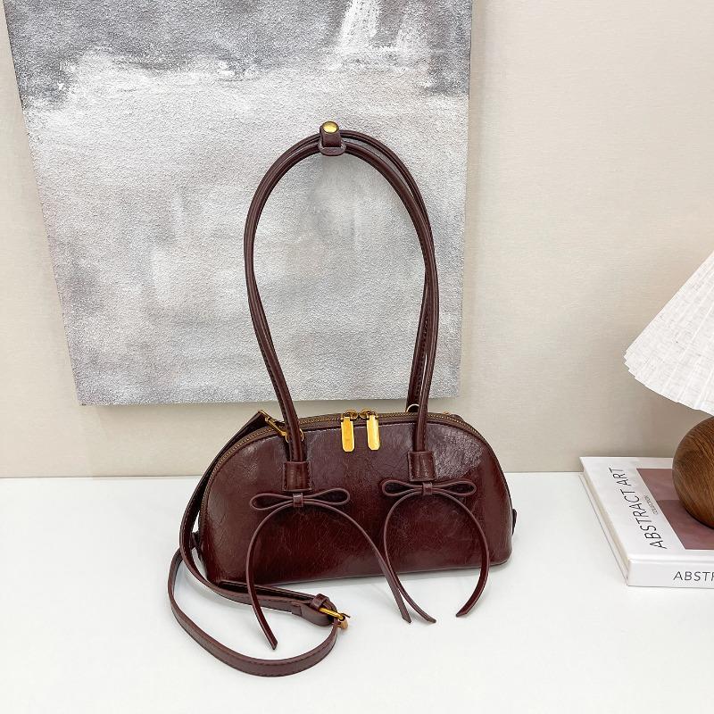 Autumn new baguette bag bow shoulder armpit bag women's new fashion bag bowling bag