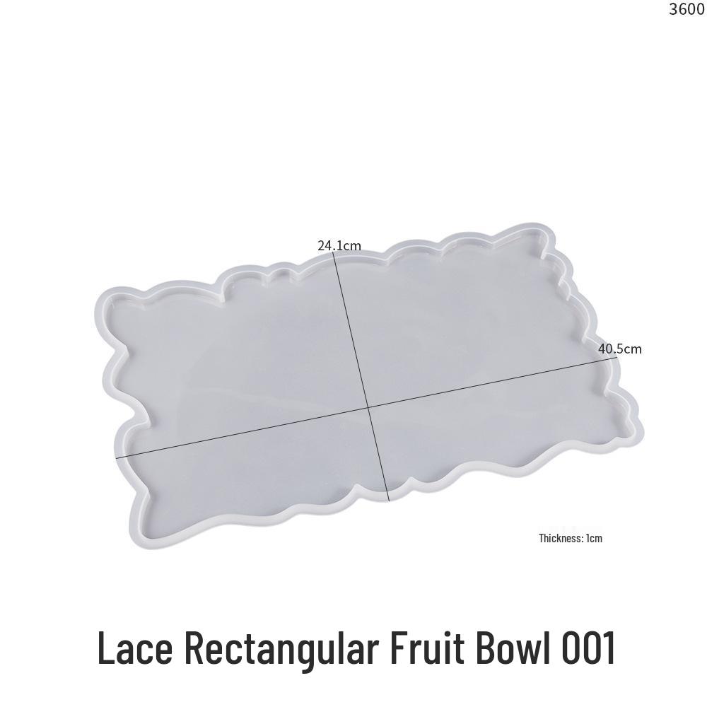 Crystal Epoxy Resin Irregular Rectangle Tabletop and Fruit Bowl Silicone Mold