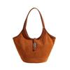 Suede Shoulder Bag Women Casual Tote England Style Vintage Tote Bag Large Capacity Commute Shoulder Crossbody Bags Fashion