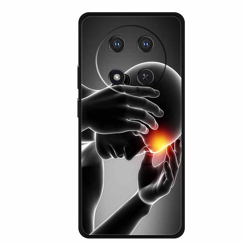 For Honor X9c Case X 9 c Coque Flowers Black Silicone TPU Soft Back Cover For Honor Magic 7 Pro Magic7 5G lite Phone Case Funda