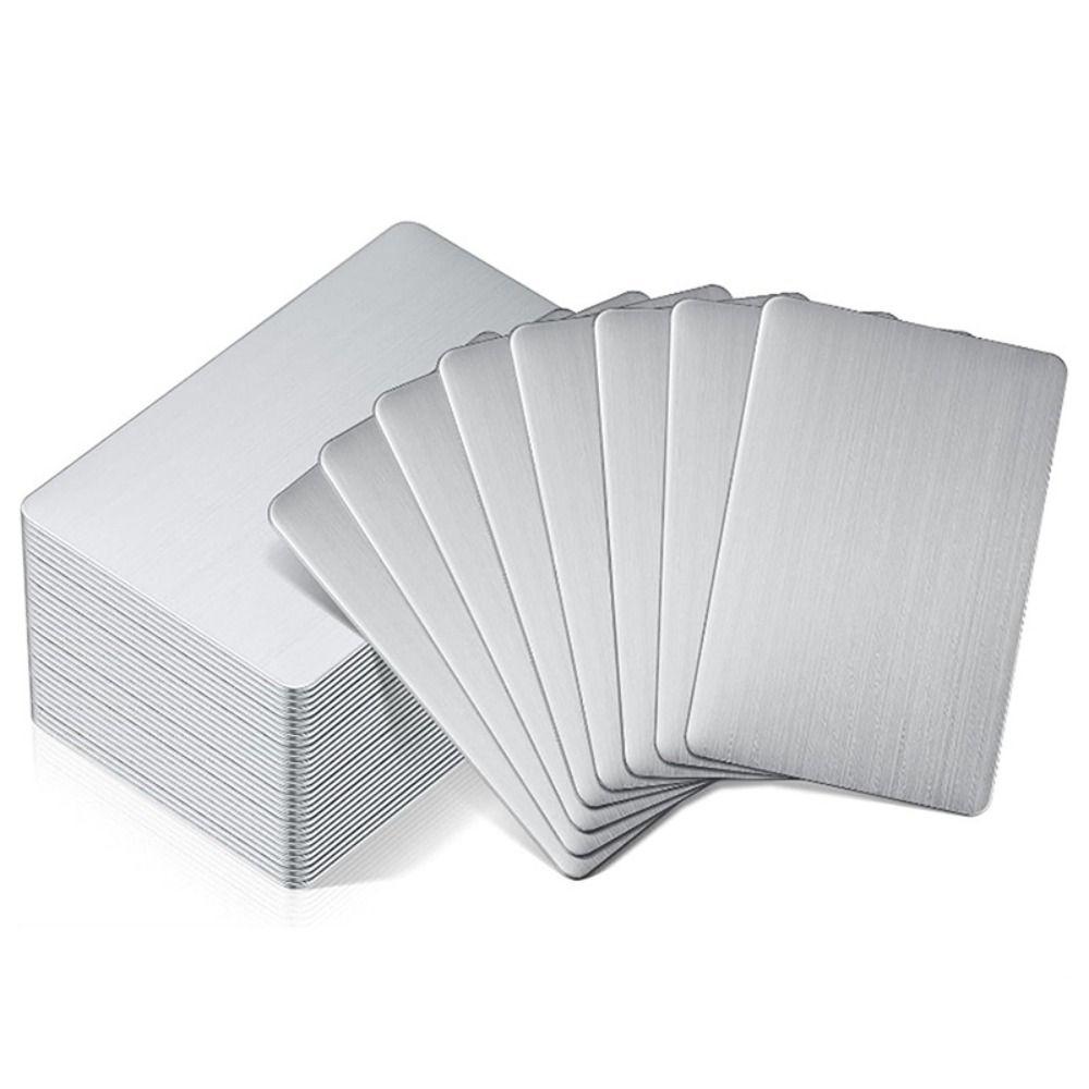 3Pcs Stainless Steel Business Card Blanks Metal Name Cards New Engraving Cards  Laser Engraving