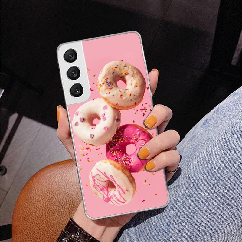 Macaron Eiscreme Kuchen Donut Handyhülle Für Samsung Galaxy S24 S25 Edge S26 Ultra S23 S22 S21 Plus S20 FE + Personalisierter Aufdruck