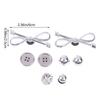8Pcs/Set Metal Silver Electroplated Bow Button Dot Heart Charms Shoe Buckle Diy Detachable Clogs Sandals Accessories