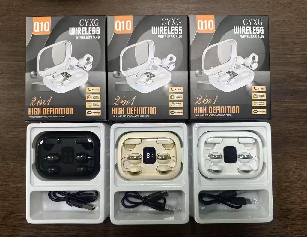 Căști Q10 pentru Jocuri și Sport - Durată Ultra-Lungă a Bateriei, Carcasă Transparentă, Sunet de Înaltă Calitate, Foarte Căutate.