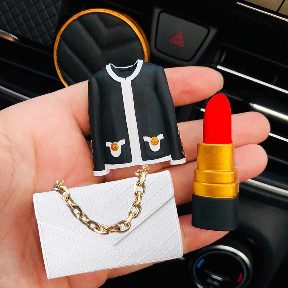 Car Air Outlet Aromatherapy Chain Bag Suit Lipstick Air Cushion High Grade Decorative Diffuser with 5ML Perfume Premium Gift