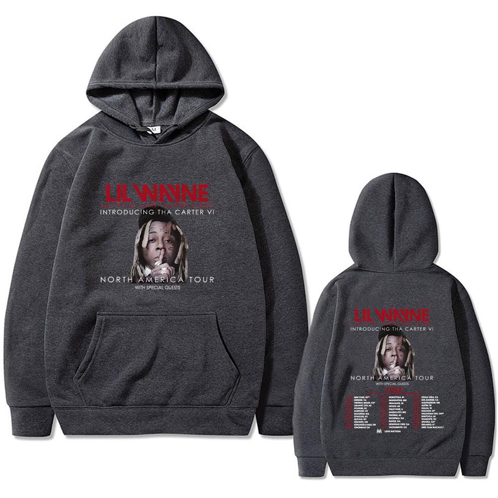 Rapper Lil Wayne Tha Carter VI North America Tour 2025 Hoodie Men Hip Hop Retro Oversized Sweatshirt Male Fashion Trend Hoodies