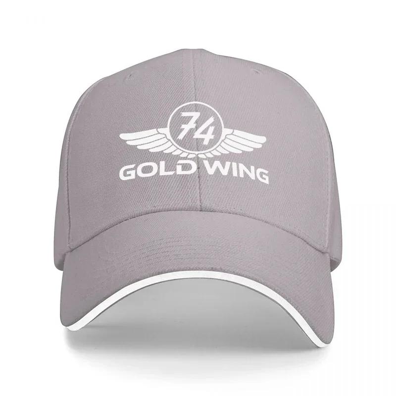 Gold Wing 74 Logo Baseball Cap Black With White Trim And Wings Design Classic Fit For Motorcycle Enthusiasts And Style Lovers