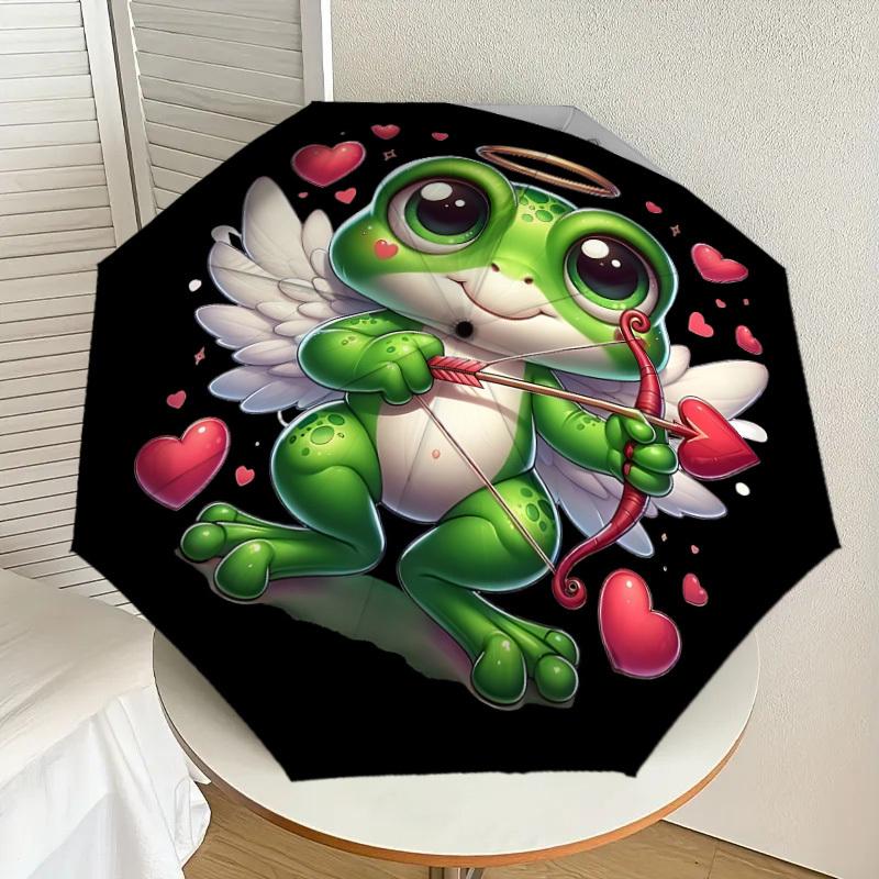 1pc frog cupid Automatic Open/Close Umbrella with Windproof, 8-Rib Sturdy Canopy, Durable Ribs, Fashionable Design1196A