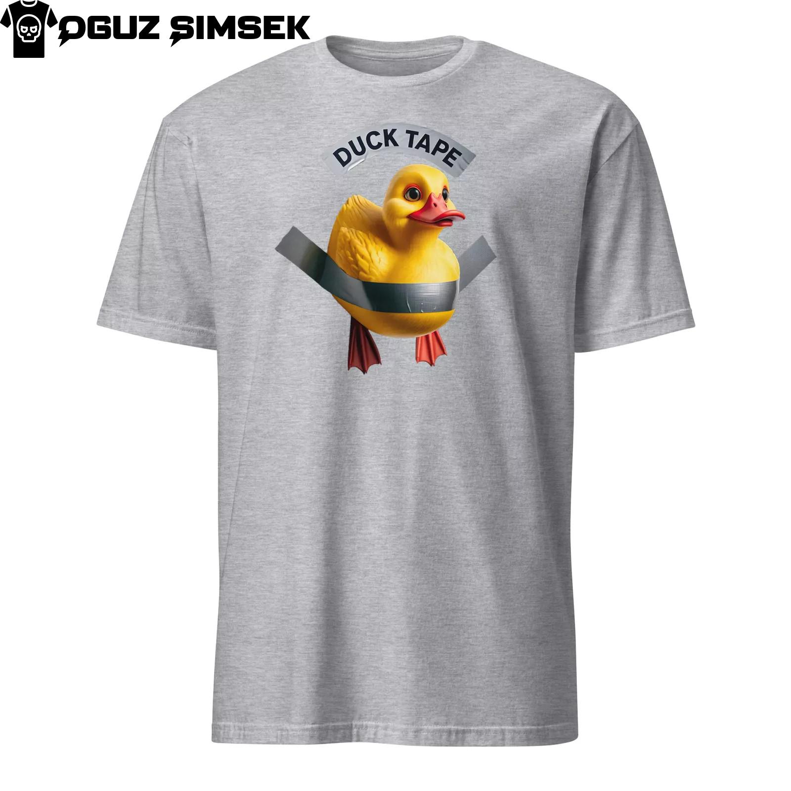 Funny Yellow Rubber Duck Glued with Duct Tape - Humorous Graphic T-Shirt Mens Womens Tees Top Tee 3XL