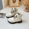 Kids Ankle Boots Girls Lace Up Zip Shoes Short  Autumn  Children's Non-slip Booties Patchwork Trainers 26-36
