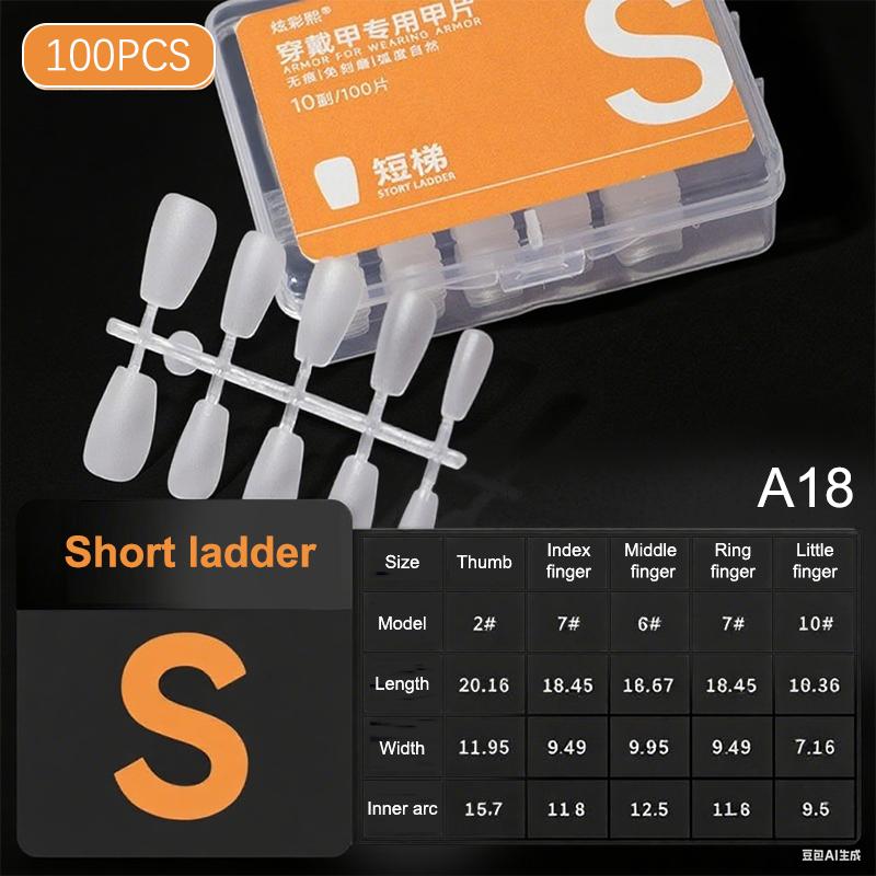 {MX} 100pcs Clear Full Cover Press On Nail Tips Ultra-Thin False Nails Patches Gel Nail Art Extension Manicure Accessories