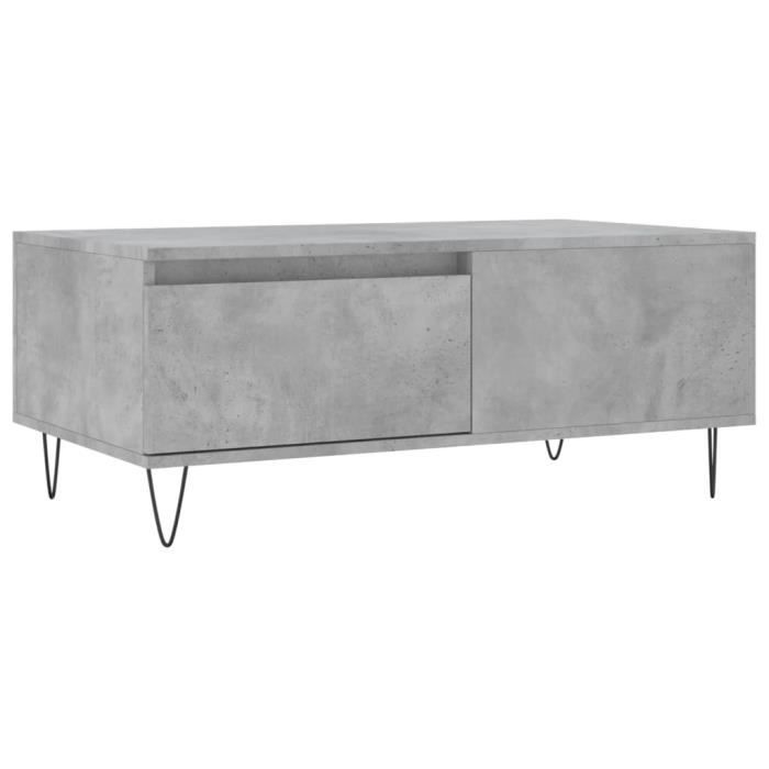 VidaXL Table basse Gris béton 90x50x36,5 cm Bois d'ingénierie 830808
