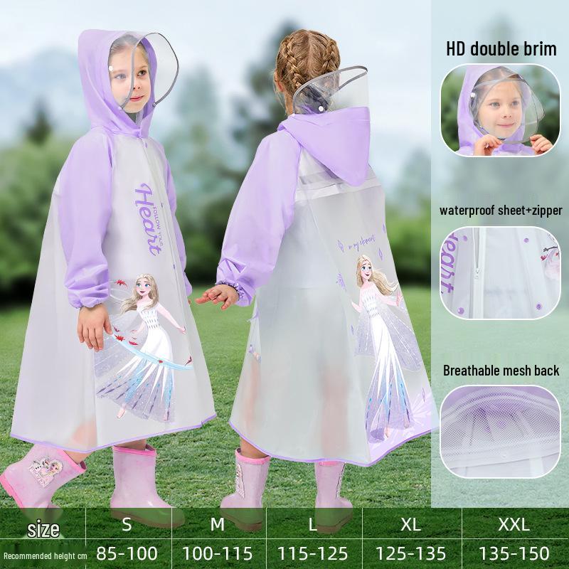 

Дитячий дощовик-пончо з подвійним козирком та блискавкою Принцеса Ельза, милий XL