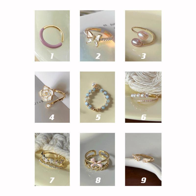 Elegant Geometric Pearl Ring For Women Featuring Adjustable Open Design And Premium Quality Copper Material