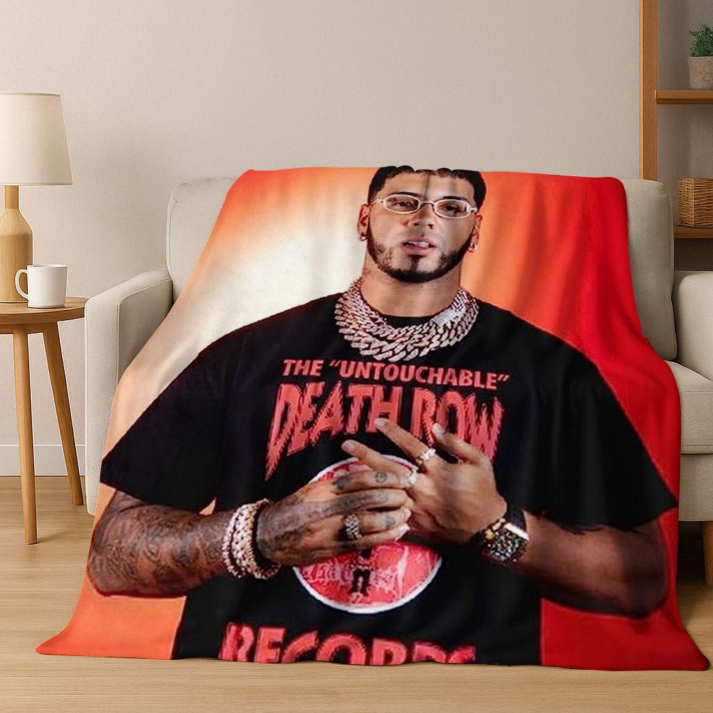 Anuel gratuito AA Rapper Hip Hop Cantante Stella Coperta di flanella Coperta morbida e calda per camera da letto Soggiorno Letto Campeggio