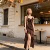 Womens Irregular Hem Cami Dress With V-Neck High-Waisted A-Line Midi In Soft Crinkled Ice Silk Adjustable Straps