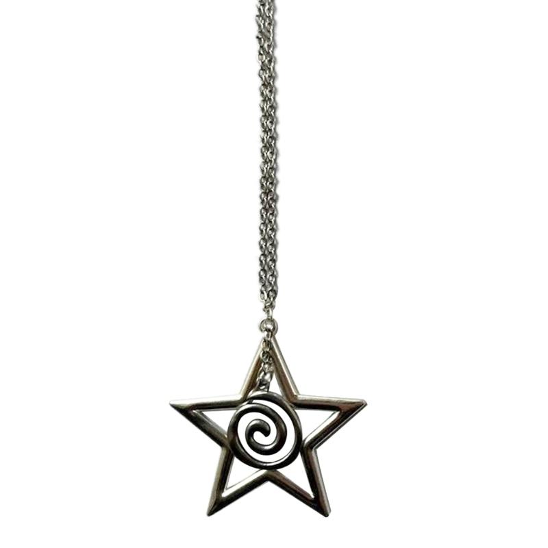 

Adjustable Chain Star Pendant Necklace Y2K Spirals Rune Clavicle Chain Durable Choker Punk Hip Hop Jewelry Women Girl 1
