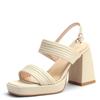 Sandals Women Buckle Strap 2025 Comfortable Summer High Heeled Roman Sandal Woman Open Toe Square Heel Thick Heel Shoes