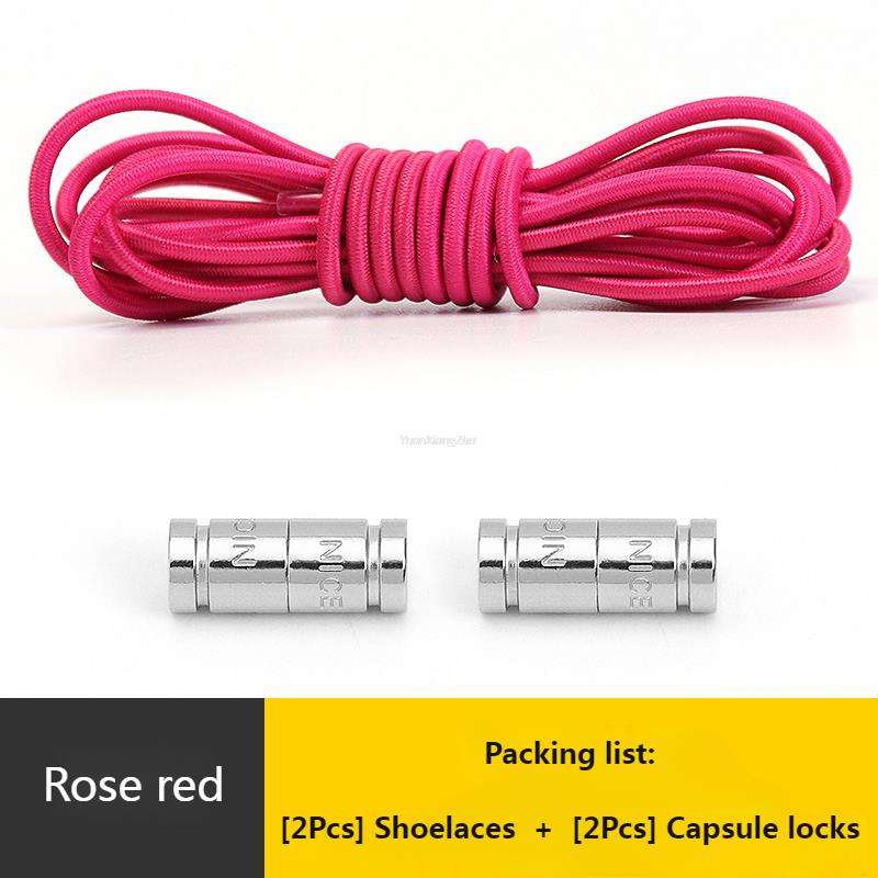 No Tie Shoe Laces Round Capsule Metal lock Elastic Shoelaces For Sneakers easy installation Lazy Shoes Lace Accessories