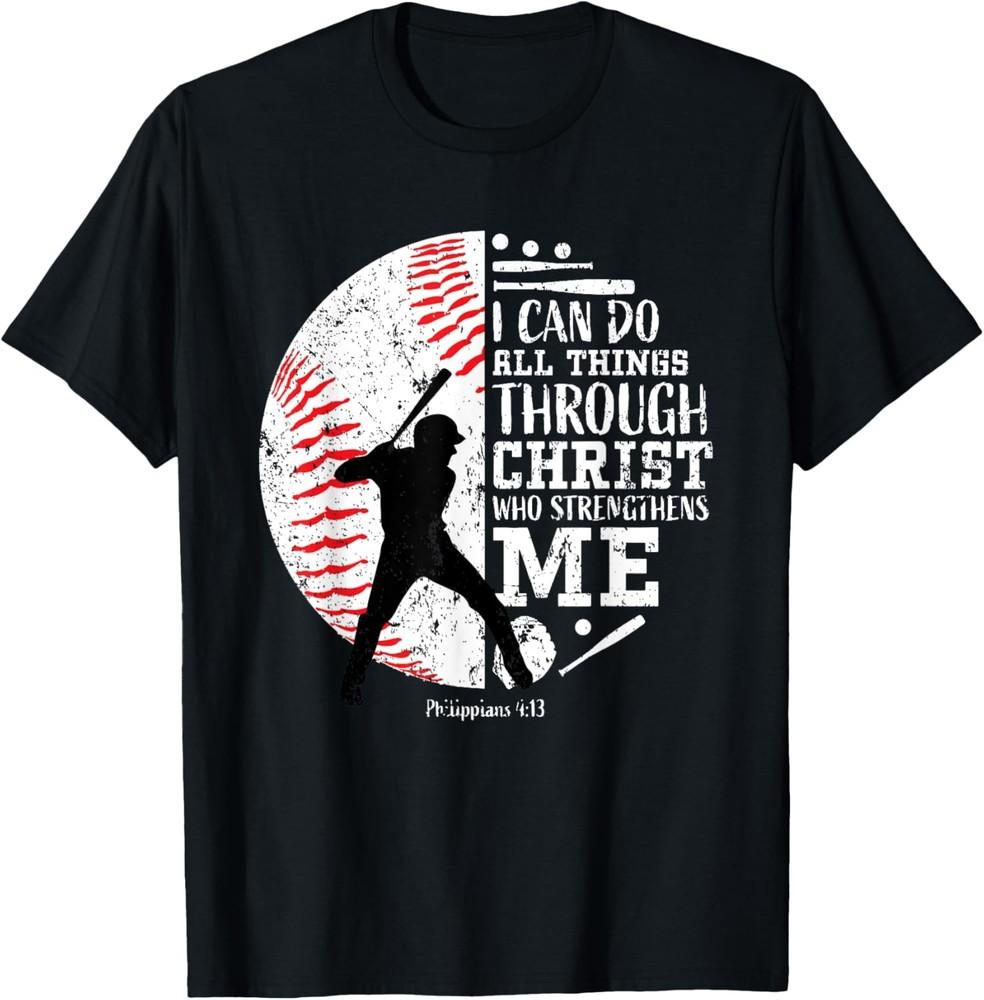 

Gifts Baseball Players Teens Boys Kids Christian Bible Verse T-Shirt Unisex T-Shirt L