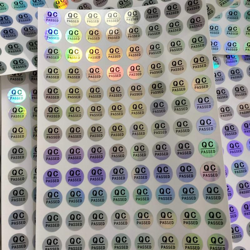 Round Waterproof Laser QC PASS Color-Changing Label - Self-Adhesive Quality Control/Inspection Sticker
