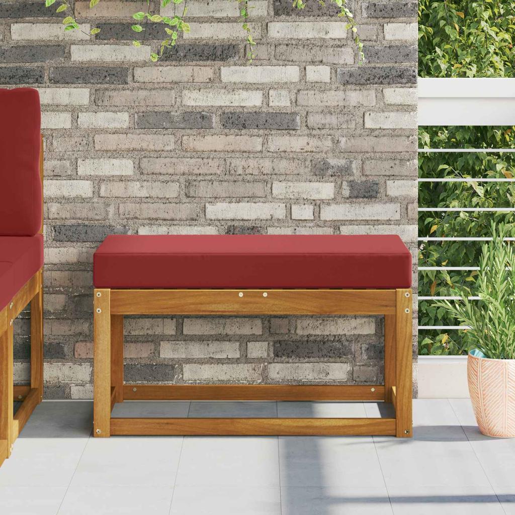 Outdoor Seat Cushion Burgundy 80 x 40 x 8 cm 100percent Polyester