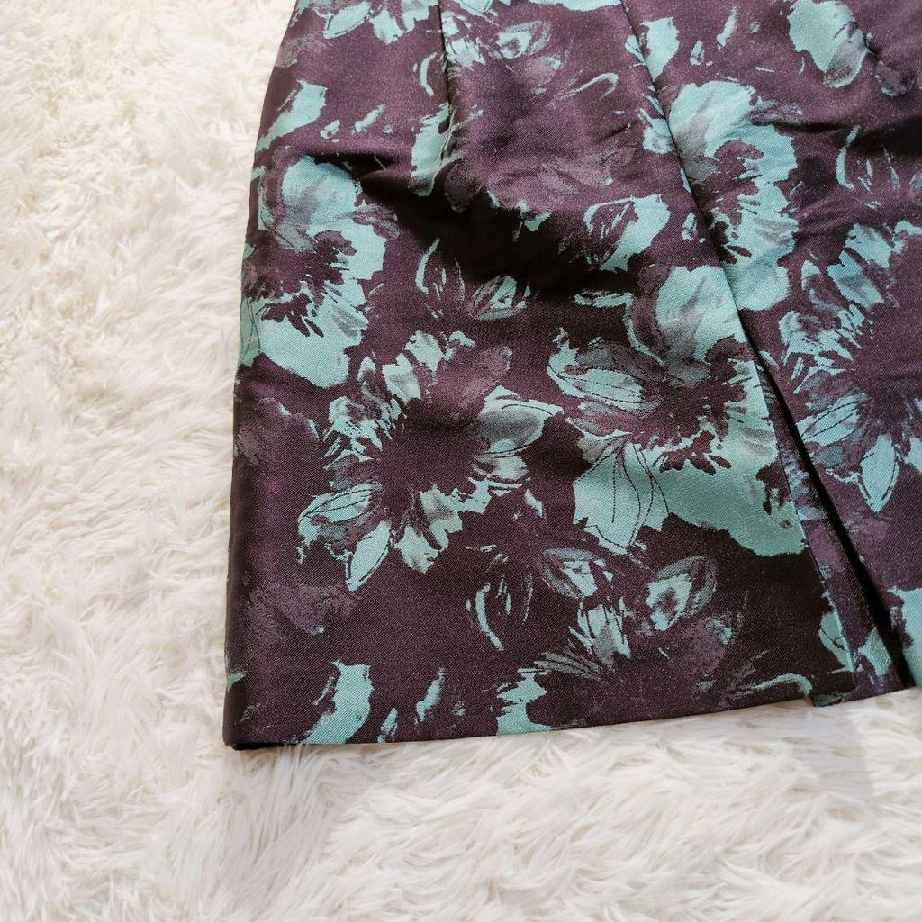 Used Beautiful condition alba ROSSA jacquard floral print flare skirt 40 brown