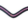 Wonderful Pink Stone Clear Crystal Leather Bridle Browband Snap All Sizes .