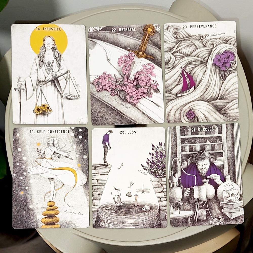 Akasha Oracle Deck 10.5x7.5cm 50 Cards To Unlock Past Life Wisdom Akashic Records Printed on 350GSM Double-embossed Cardstock