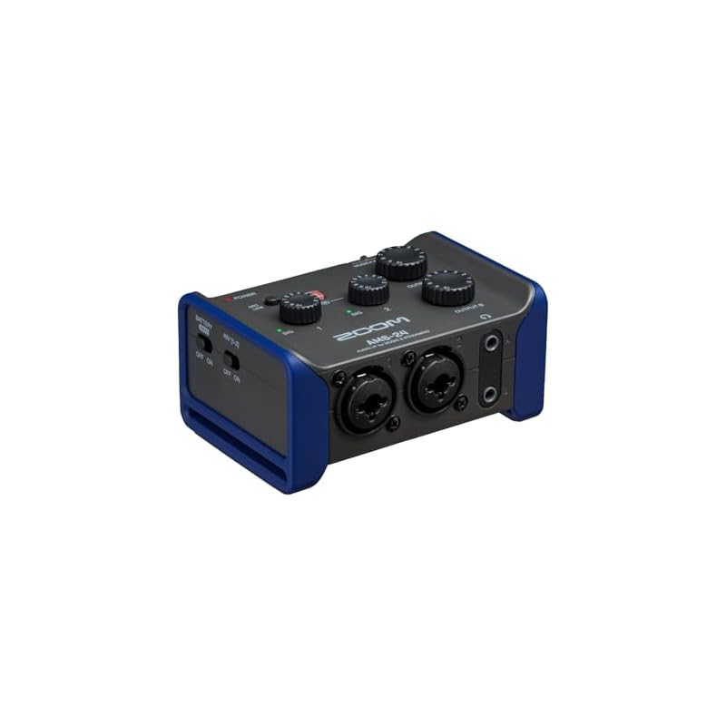 ZOOM AMS-24 Compact Audio Interface, 2 Inputs/4 Outputs, Loopback, Battery Powered