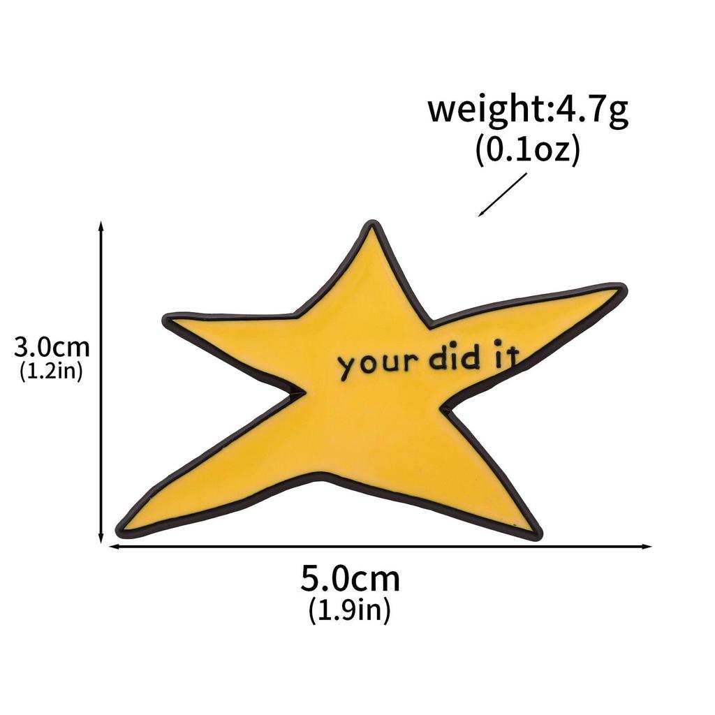 Goofy Star Brooch - You Did It! Funny Meme Badge