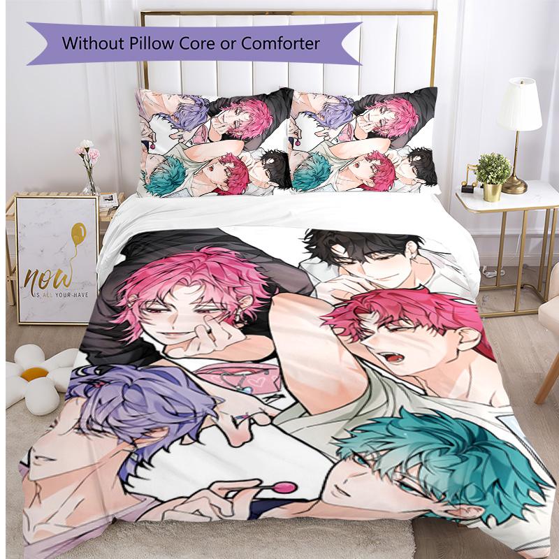 Kpop Demon Hunters Pattern Printed 3PCS Bedding Set, Soft Skin-Friendly Washable Duvet Cover & Pillowcases Set
