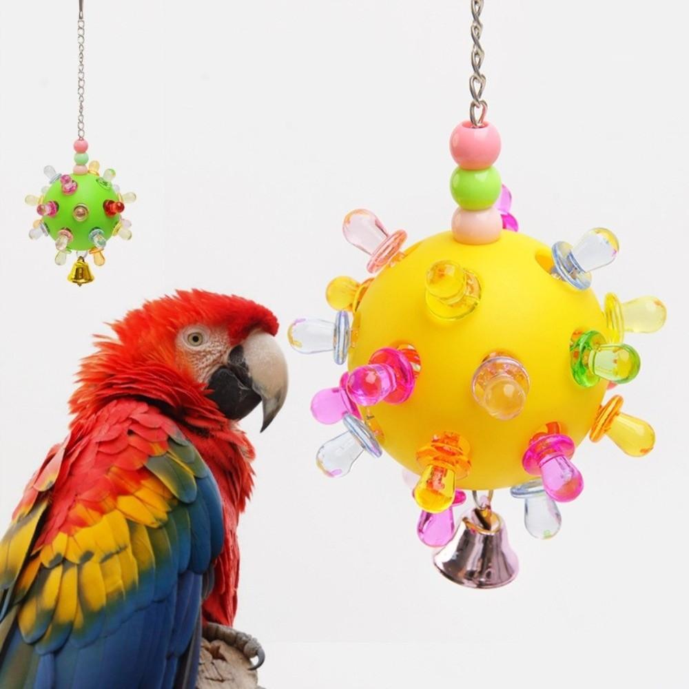 Detachable Bird Cage Toy with Bell Parrots Chew Swing Funny Hanging Foraging Ball Beak Exercise