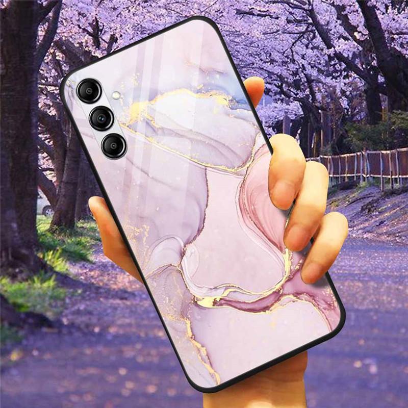 Tempered Glass Phone Case For Samsung A34 A14 A54 5G Cover For Galaxy A13 A137F A24 M54 A8 Plus Hard Back Bumper A 54 GalaxyA34