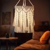 1PC Handmade Nordic Macrame Lamp Shade Natural Fiber Cord Chandelier Shade 75x30cm
