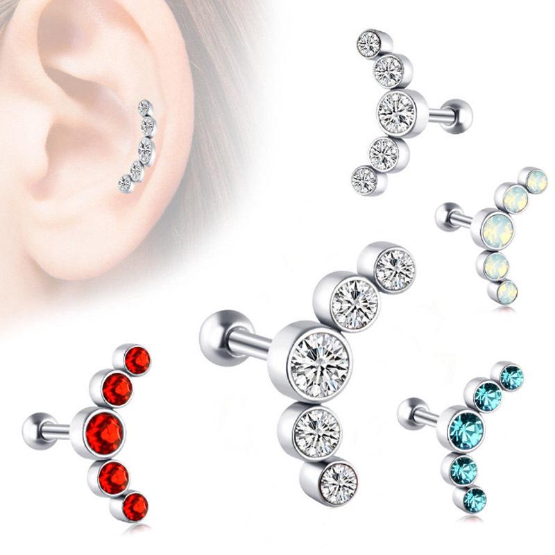 1,2 mm Fünf-Diamanten Edelstahl Ohrknochen Nagel – Umweltfreundliches Design