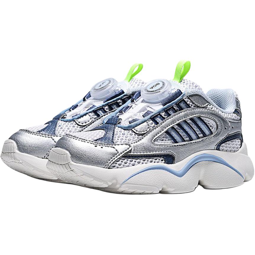 Adidas Originals Ozmillen Boa C Versatile Comfortable Low-Top Casual Shoes Kids sneakers White Silver Blue KJ6657