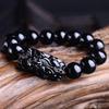 Pi Xiu Obsidian Černé kamenné korálky Muži Ženy Náramek Bohatství a štěstí Náramky Čínský styl Šperky Dárek