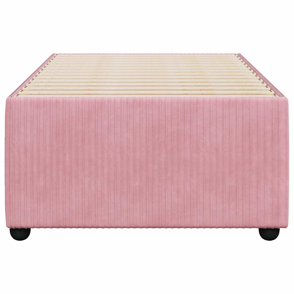 Pink Bed Frame 100 x 200 cm Velvet