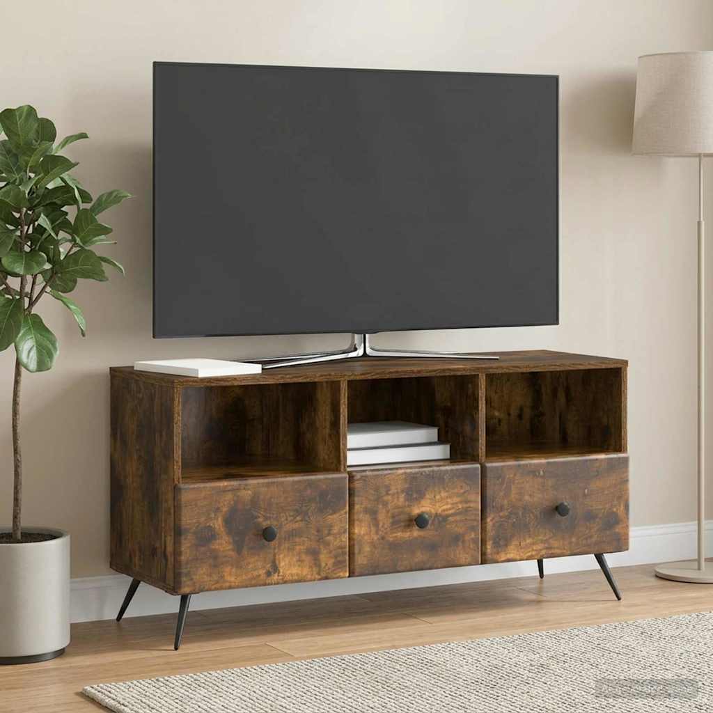 TV Stand Smoked Oak 102 x 34.5 x 50 cm Particleboard