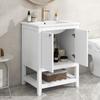 Bathroom Furniture Single Washstand with Vanity Unit 60cm with Ceramic Washbasin, White