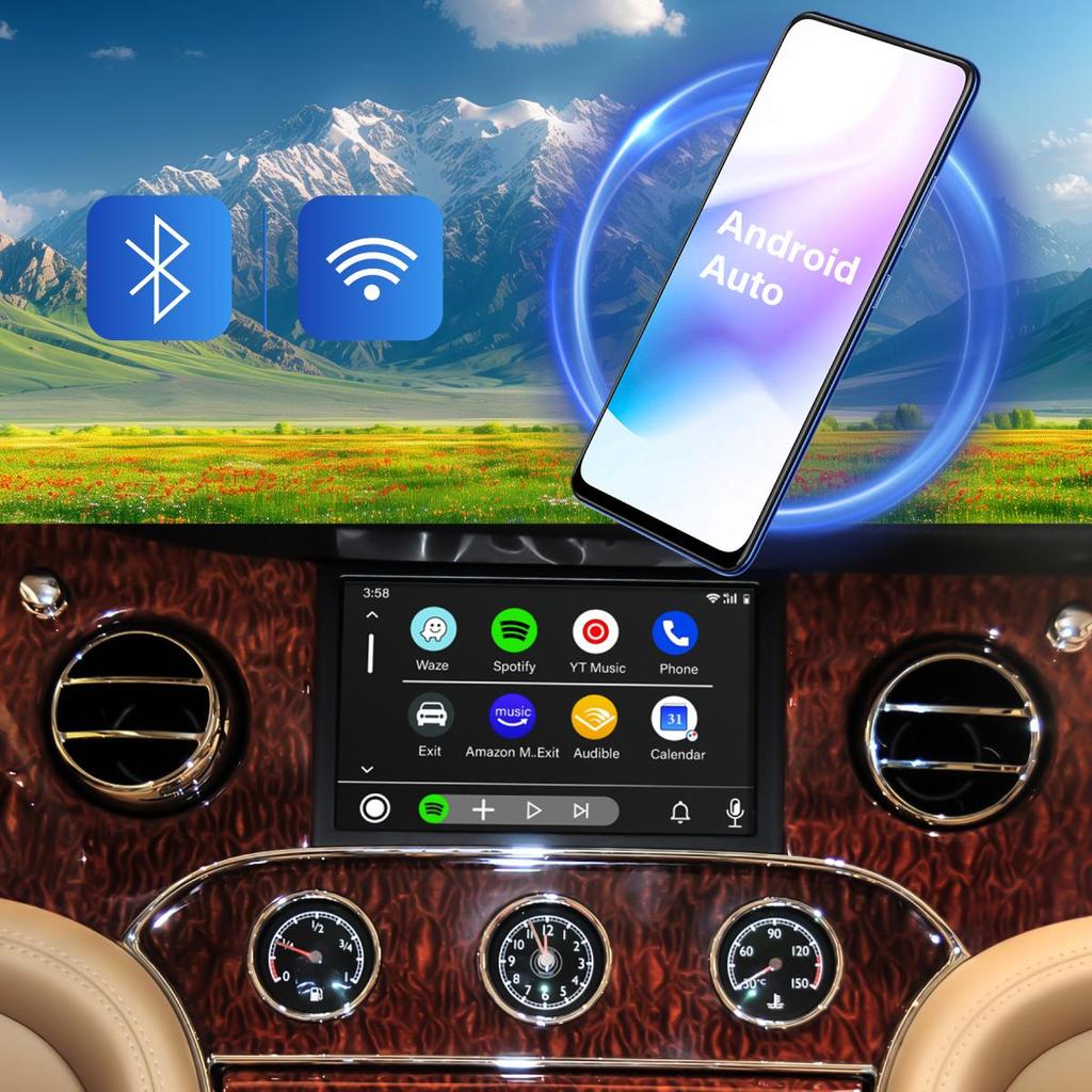 Sinairyu Wireless CarPlay Android Auto DAB DVR HDMI Retrofit Kits Compatible For Bentley Continental Flying Spur 2012-2017 Mirror Link