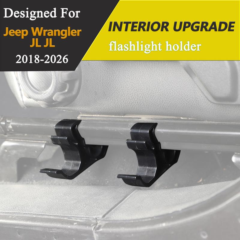 Under Seat Flashlight Holder Bracket for Jeep Wrangler JL Gladiator JT Sahara Rubicon 2018-2026 Adjustable Car Mount Accessories