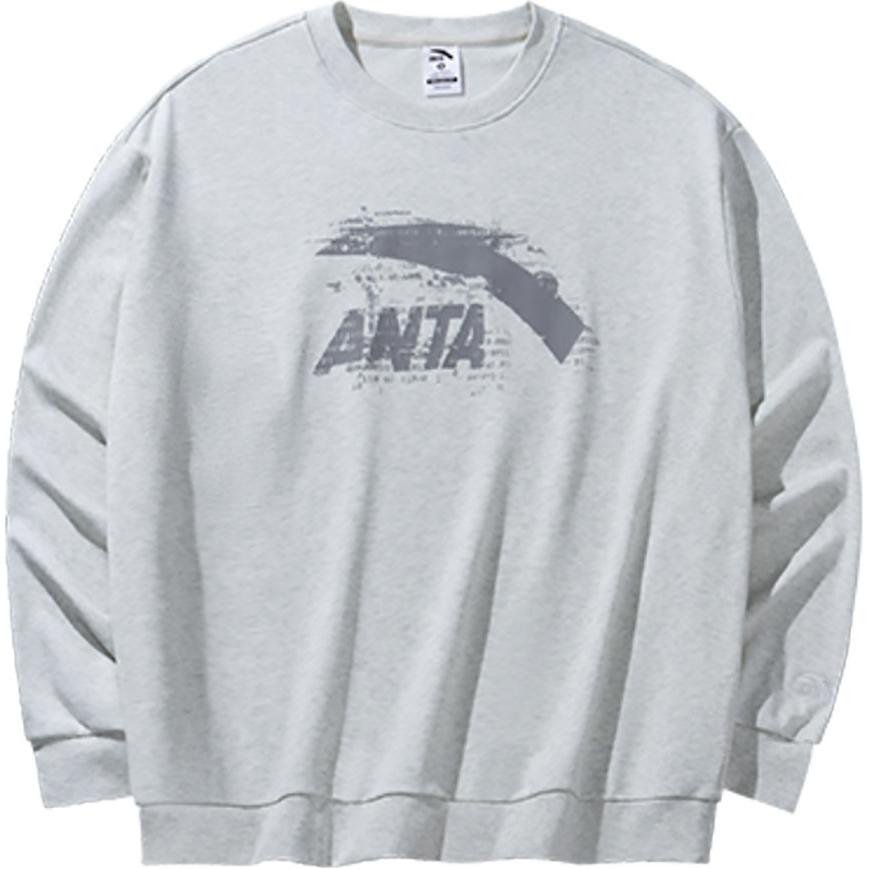 

Anta Свитшот унисекс серии Lifestyle с круглым вырезом, свободного кроя, с логотипом, светло-цветочно-серый 952438702-6