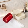 Red Bow Soap Dish Travel Soap Case with Draining Holes Soap Bar Holder Keeps Soap Dry And Hygienic for Bathroom Sink Camping