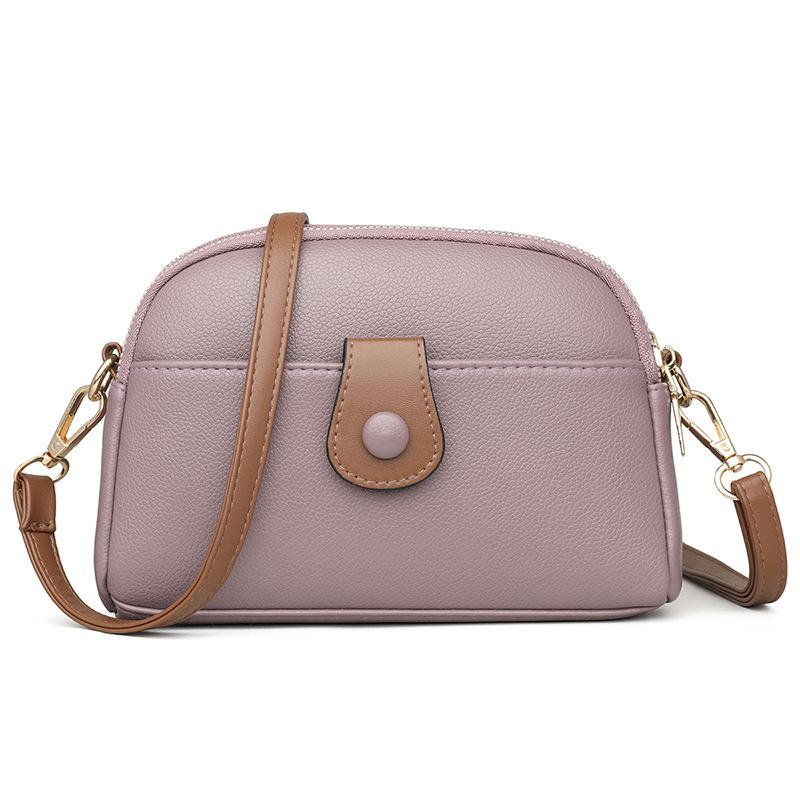 Niche cowhide texture mobile phone bag messenger bag
