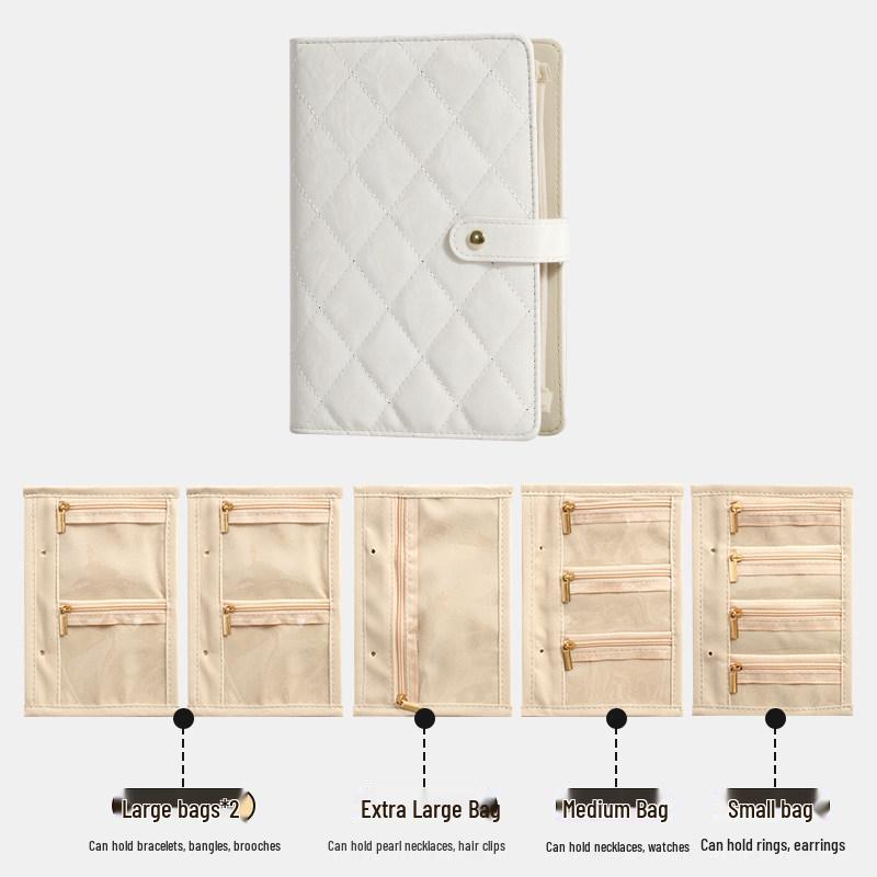 2026 New Style Gold Jewelry Storage Book with Large Capacity Earring Compartments