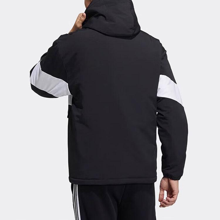 Adidas Jachetă cu glugă cu mânecă lungă Neo Color Block Jachete pentru bărbați Negru Alb H45244