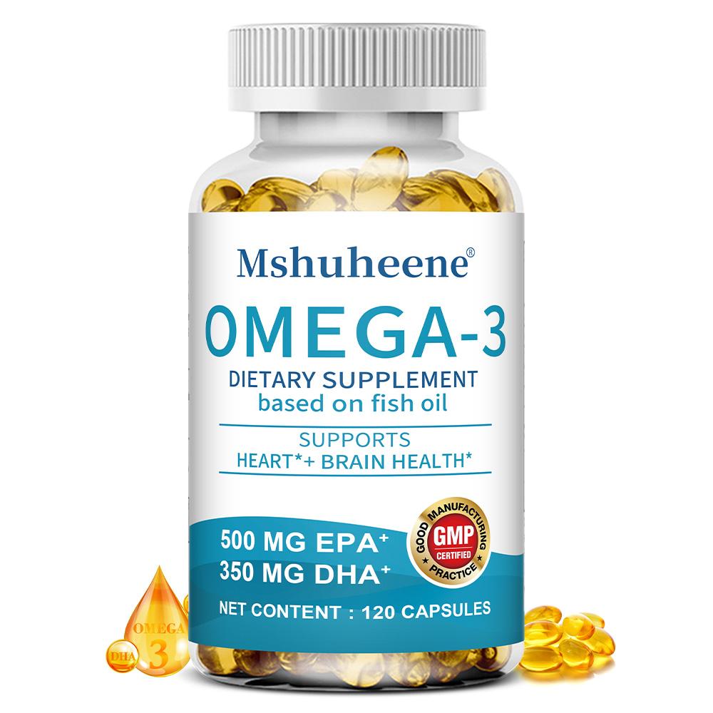 Integratore Alimentare Omega-3, Con Olio di Pesce, 500 mg di EPA e 350 mg di DHA, 120 Capsule