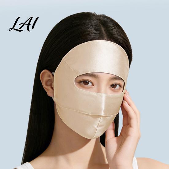 Outdoor Sports Face Guard Silk Full Mask for Women Breathable UV Protection Sun Shield Protective Veil Hiking with Adjustable Straps Running